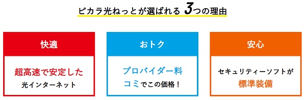 ピカラ光ねっとが選ばれる 3つの理由